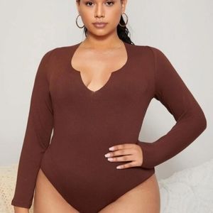 V neck bodysuit